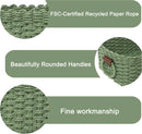 Small baskets for Organizing,Cute woven Storage basket with recycled paper rope for Shelves Bathroom,Little decorative basket,Set of 3 (Dark Green) by GreenHaven Gardens
