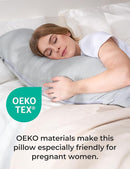 Momcozy J-Shaped Pregnancy Pillow for Sleeping with Cooling Cover – Maternity Body Pillow for Pregnant Women, Side Sleeper Support for Belly, Hip & Leg, Deep Grey by TinyTreasures Baby Boutique