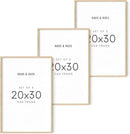 HAUS AND HUES 20x30 Picture Frames - Set of 3: Beige Framed Poster Frames by CozyNest Decor