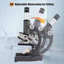 Gray 40-2000X Magnification Compound Microscope for Adults Kids with Slides, Fill Light - Suitable for Children, Students, Home, School, Laboratory Kit by TinyTreasures Baby Boutique