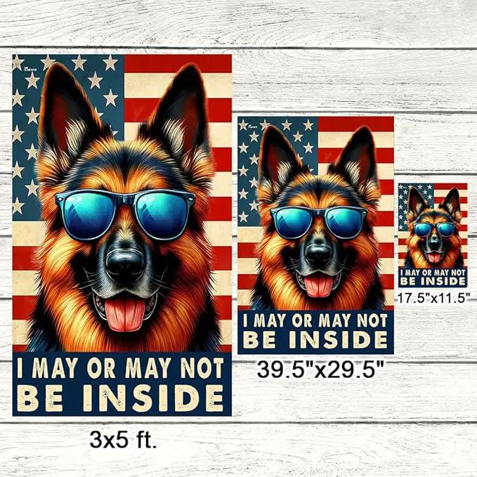 American Flag-Funny German Shepherd Dog American Flag TQN2748F, House Flag (29.5" x 39.5")-USA Flags Premium Polyester-Decorative Indoor Outdoor Flag, photo 7 of 7