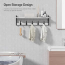 Tatub 29" Coat Rack Wall Mount with Shelf, Entryway Wall Hooks with Shelf, Coat Hangers for Bathroom, Living Room, Bedroom, Rustic White by CozyNest Decor