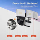 OREiN 2 Pack Motion Sensor Outdoor Lights, 4500LM/30W 180°/50FT Motion Sensor, Dusk to Dawn Flood Lights Outdoor IP65 Waterproof 3 Modes LED Security Light for Garage, Yard, Black (Hardwired) by GreenHaven Gardens
