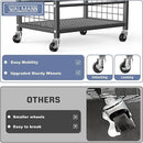 WALMANN Garden Tool Organizer with Wheels for Garage, Rakes/Shovels/Yard Tools Storage Stand for Garden, Shed, Indoor/Outdoor Long-Handled Tools Rolling Cart by GreenHaven Gardens