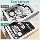 WOWBOX 25 PCS Plastic Drawer Organizer Set, Desk Drawer Divider Organizers and Storage Bins for Makeup, Jewelry, Gadgets for Kitchen, Bedroom, Bathroom, Office, Deep Black by TinyTreasures Baby Boutique