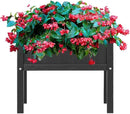 Raised Garden Bed with Drainage Hole Waterproof HDPE Elevated Planter Box with Legs Stable and Durable to Plant Herb Vegetable Flower,Patio,Balcony Outdoors/Indoors Black by GreenHaven Gardens