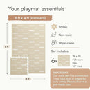Lillefolk Baby Play Mat for Floor – 4x6ft Old White| Soft Non Toxic Premium EVA Foam Tiles for Tummy Time, Crawling & Playroom – Waterproof Interlocking Floor Mat for Babies & Toddlers (6 Tiles) by TinyTreasures Baby Boutique