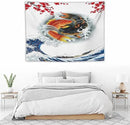 Houselerax Koi Fish Tapestry, Japanese Style Yin Yang Big Wave Cherry Blossoms Tapestries Wall Hanging for Bedroom Living Room Office Decor 40"x30" by CozyNest Decor