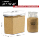 DWËLLZA KITCHEN Large Airtight Food Storage Containers - Clear Plastic Bulk Food Pantry & Kitchen Storage Containers for Flour, Sugar and Baking Supplies 4 Pcs. BPA-Free, Keeps Fresh & Dry (White) by CozyNest Decor