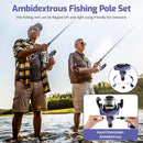 Kids Fishing Pole Set, Portable Telescopic Fishing Rod and Reel Combo for for Boys Girls Youth Toddle Fishing Pole - with Spincast Fish Reel Tackle Box Fish Lures Fishing Lines【Ambidextrous】 by TinyTreasures Baby Boutique