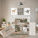 Custom Baby Crib Bedding Set, 5 Pcs Personalized Name Baby Crib Sets for Infant Toddler, Green Woodland Deer Nursery Bedding Set for Boys Girls, Double Layer Baby Bedding Sets Customized Gifts by TinyTreasures Baby Boutique
