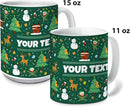 Personalized Mug for Kids - Christmas - Custom Name/Text, Ceramic Hot Chocolate/Cocoa/Coffee Cup for Boys/Girls, Holiday/Birthday Gift - 11 oz, Black Handle by TinyTreasures Baby Boutique