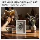 Homeforia A5 Picture Frame White Wood, High-End Oak 5.8x8.3 Frame Matted to 4.1x5.8 inch Photo, A5 Size Walnut Wooden Frames with Mat A6 for Print, 5.8 by 8.3 Frame, Tempered Glass, Wall Kit, Set of 1 by CozyNest Decor