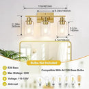 3-Light Vanity Lights with Clear Glass Shades, Brushed Gold Bathroom Light Fixtures Over Mirror, Modern Bathroom Wall Lamp for Mirror Living Room Cabinet Bedroom Porch by CozyNest Decor
