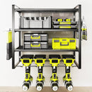 Wall Mount Power Tool Organizer, 4 Layer 4 Drill Hangers Storage Rack, Tool Organizers and Storage for Garage, Workshop, Pegboard, Shed - 16 inch by GreenHaven Gardens