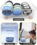 Baby Suction Bowls with Lids 4-Pack, 2-in-1 Stainless Steel 304 Toddler Bowl & Removable Silicone Suction Kids Bowl Plate Set Non Toxic Snack Dishes for Self-Feeding, Ocean Explorer Set by TinyTreasures Baby Boutique