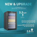 EUHOMY Beverage Refrigerator Cooler, 130 Can Mini Fridge with Glass Door for Soda Beer or Wine, Beverage Cooler for Home, Office, Bar with Adjustable Removable Shelves, Black by CozyNest Decor