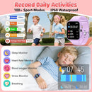 Smart Watch for Kids, 1.85" Fitness Tracker Pedometer Watch, Health, Sleep Monitor, Puzzle Games, Alarm Clock, Camera, Music Player, Torchlight, Activity, Gift Toys for 4 - 13 Years Old Boys and Girls by TinyTreasures Baby Boutique