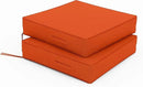 Patio Chair Cushions 24 X 24 X 5 Inch Waterproof Outdoor Seat Cushions for Patio Furniture, Outdoor Sofa Couch Pads with Ties & Handle, Set of 2, Orange by GreenHaven Gardens