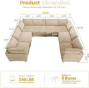 HOOOWOOO Modular Sectional Sofa,8 Pieces Sectional Couches for Living Room,131X98 L Shaped Cloud Couch with Ottoman Chaise Set(Beige Velvet Corduroy) by CozyNest Decor