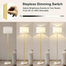 Floor Lamp for Living Room,Dimmable Gold Floor Lamp,Modern Standing Lamp with Marble Base,Tall Standing Lamp for Bedroom, Reading,Office & Kids' Room,LED Bulb Included(Gold) by CozyNest Decor