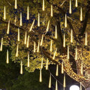 Solar Meteor Shower Lights - 16 Inch 8 Tube 288 LED, Waterproof, Cascading Falling Rain Lights for Tree, Bush, Holiday Parties, Christmas, Patio Decor - Warm White by GreenHaven Gardens