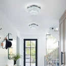 11.8" LED Chandelier 2-Layer Crystal Ceiling Light Fixture with Remote Control Flush Mount Chandelier Light for Hallway Bedroom Living Room Kitchen Foyer(dimmable) by CozyNest Decor