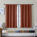 Simplebrand Ava Terracotta Short Blackout Curtains for Bedroom 45 Inches Long 2 Panels Set, Solid Thermal Insulated, Energy Saving Window Treatment Curtains Blackout Drapes, W40 x L45 Inch, Terracotta by TinyTreasures Baby Boutique