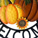 Metal Hanging Pumpkin Hello Fall Welcome Wreath Autumn Fall Harvest Decor for Front Door, Rustic Farmhouse Seasonal Thanksgiving Halloween Decoration-13''H by CozyNest Decor