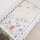 Brandream Wildflower Butterfly Crib Bedding Sets for Girls Farmhouse Baby Nursery Bedding Blanket Set Romantic Purple White, 6 Pieces by TinyTreasures Baby Boutique