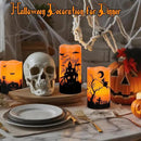Wondise Halloween Rechargable Flickering Flameless Candles with 6H Timer, Battery Operated LED Real Wax Candles with Charging Base Set of 3 Halloween Home Decoration Gifts(3 x 4 5 6 Inch) by CozyNest Decor