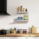 Floating Wall Shelves - 16"x6.8"x1.2" Sturdy Rustic White Solid Wood Shelves for Storage and Décor, Easy Installation for Living Room, Bedroom, and Kitchen - 2 Pack