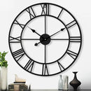 CLXEAST Silent 24 Inch Wall Clocks for Living Room Decor, Large Black Metal Roman Numeral Wall Clocks for Modern Farmhouse Home Decor,House Warming Gifts New Home by CozyNest Decor