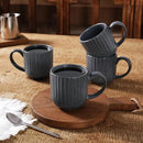 famiware Coffee Mugs Set of 4, Starlight 11 oz Mug Cup Set with Handle for Coffee, Tea, Cocoa, Milk - Ceramic Stoneware Mug Set, Matte Black Grey by CozyNest Decor