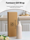 famiware Jupiter 16oz Ceramic Olive Oil Dispenser Bottle, 1 Piece Oil Dispenser for Kitchen with Stainless Steel Pourers, Suitable for Storage Vinegar, Soy Sauce, Coffee Syrup, Light Pink by CozyNest Decor