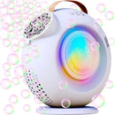 Bubble Machine, Automatic Bubble Maker Rechargeable, 15000+ Big Bubbles per Min, Colorful LED Lights, 90° 360° Rotatable Portable Electric Bubbles Toy for Kids Toddlers, Outdoor Wedding Party Gifts by TinyTreasures Baby Boutique