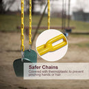PACEARTH Swing Seat Support 660lb with 68.9 inch Anti-Rust Chains Plastic Coated 23.6 inch Tree Hanging Straps and Locking Buckles Outdoor Playground Tree Swing-Green by TinyTreasures Baby Boutique