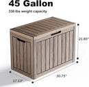45 Gallon Deck Box Large Outdoor Storage for Patio Furniture,Outdoor Cushions,Garden Tools and Pool Supplies,Waterproof,Resin,Lockable(Grey) by CozyNest Decor