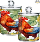 Sunflower Rooster 2PC Airtight Transparent Plastic Storage Jar, Food Storage Container Glass, Can Store Candy, Salt, Coffee Beans, With lid, Easy To Use by CozyNest Decor