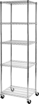 Seville Classics UltraDurable Heavy Duty NSF Solid Steel Wire Rack Storage Unit Organizer for Garage, Warehouse, Office, Restaurant, Classroom, Kitchen, 5-Tier Shelving, 24" W x 18" D by CozyNest Decor