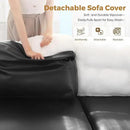 ABCASA Oversized 145.5" Faux Leather Modular Sectional Sofa, Modern Large 10 Seater U Shaped Couch with Storage Seat with Reversible Chaise Deep Seat for Living Room DIY Combination - Black by CozyNest Decor