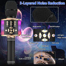 Amazmic Kids Karaoke Microphone Machine Toy Bluetooth Microphone Portable Wireless Karaoke Machine Handheld with LED Lights, Gift for Children Adults Birthday Party, Home KTV(Black Gold) by TinyTreasures Baby Boutique