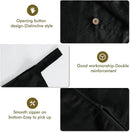 Linen Hanging Laundry Bag, 100% Linen Over The Door Laundry Hamper with Buttons and Zipper, Space Saving Door Hampers for Laundry Dirty Clothes Home Travel, Black by CozyNest Decor