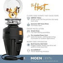 Moen Black EX Series Host Series 3/4 Horsepower Improved Installation Garbage Disposal, EX75C by CozyNest Decor