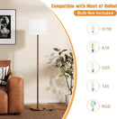 Ambimall 60'' Modern Floor Lamp with Shade, Tall Lamps for Living Room, Bedroom, Office, Dining Room, White Shade with Brown Pole(Without Bulb) by CozyNest Decor