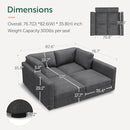 HONBAY Modular Sectional Couches with Storage Corduroy Sleeper Sofa Modular Sectional Couches for Living Room,Dark Grey by CozyNest Decor