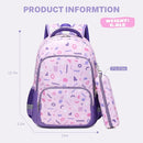 mygreen 3PCS Kids Backpack Set - Waterproof Bookbag with Lunch Box for Girls Ages 3-12, Adorable Cartoon Prints for School & Outdoor Use Pink Mermaid by TinyTreasures Baby Boutique