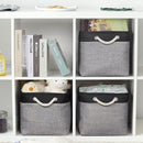 TheWarmHome Storage Basket for Organizing - 16x12x12 inch Cube Storage bin 3 Pack Fabric Storage Cubes, Collapsible Storage Box for Organizer Cloth Gift Toy Closet (Black & Grey) by TinyTreasures Baby Boutique