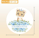 Personalized Crib Bedding Set, 5 Pcs Custom Nursery Bedding Sets with Name, Infant Bedding Set for Baby Boy Girl, Blue Leopard Double Layer Baby Crib Set, Babies Toddlers Kids Customized Gifts by TinyTreasures Baby Boutique