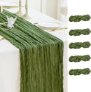 Sioloc 5 Pack Moss Green Cheesecloth Table Runner Fall Autumn Decor for Home 10ft Table Cloth for Tea Wedding Birthday Party Baby Bridal Shower Halloween Thanksgiving by CozyNest Decor